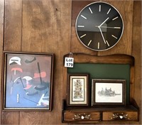 Clock and Pictures Lot