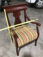 Vintage solid wood high back Grandfather chair,