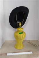 Wicker Lamp & Cowboy Hat