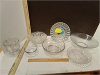 Assorted Pressed Glass Serving Bowls & Early