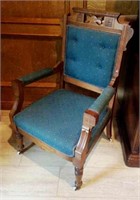 Eastlake Walnut Arm Chair