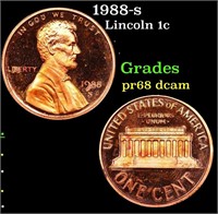 Proof 1988-s Lincoln Cent 1c Grades GEM++ Proof De