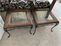 PAIR OF IRON BASE TABLES