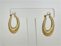 14k Hollow Gold Hoop Earrings