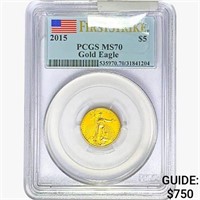 2015 $5 1/10oz. Gold Eagle  PCGS MS70