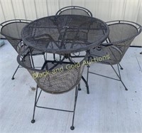 Wrought Iron Patio Table & 4 Chair