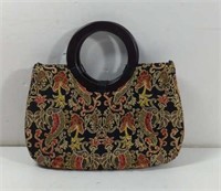 OKPTA Floral Beaded Sequin Handbag with Wooden
