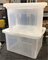 2ct Clear Totes 12 x 10 x 15”