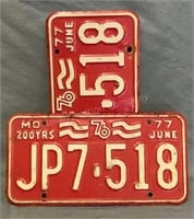 1977 License Plates