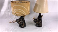 Pair of Lamps. Mismatched Shades