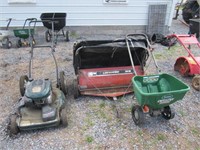 Craftsman Push Mower, Seeder + Lawn Sweeper