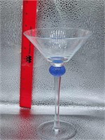 1980s Post Modern Martini Glass Hand Blown Ball