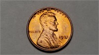 1933 Lincoln Cent Wheat Penny Gem BU Red