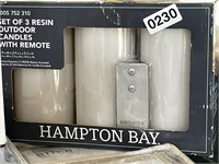 HAMPTON BAY OUTDOOR CANDELS W REMOTE RETAIL $40