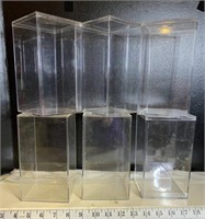 6- Clear plastic display cases