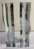 Pair Of Glass Candle Sticks