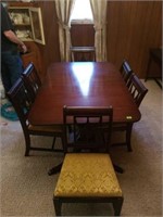 Antique Dunkin Phyffe Mahogany Table & 6 Chairs