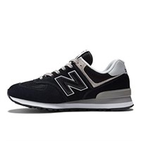 New Balance mens 574 Core Sneaker, Black/White, 8