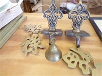 Silverplate Candle Holder, Trivets,Some Brass