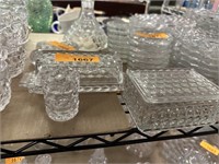 LOT OF MIXED FOSTORIA GLASSWARE GLASS BOX ETC