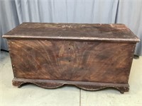 Early Dovetail and Grain Painted Blanket Chest