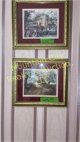 Framed prints- country style, double matted.