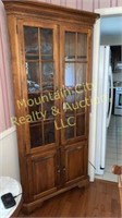 Corner hutch- lighted, 26x 32x 82- approximately