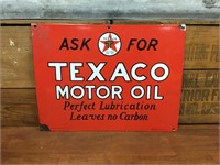 Original Texaco enamel rack sign