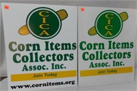 Pair of Corn Items Collectors Signs