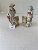 Atq porcelain courting couple toothpick holders