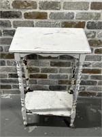 Painted White Wooden Table 17x11x28