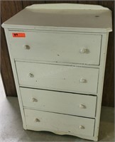 Small Antique Whitewash 4-Drawer Dresser