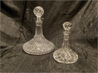 Two Cut Glass Whiskey Decanters