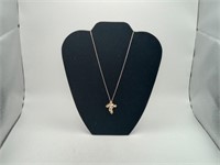 Sterling Peace Dove Cross Pendant Necklace