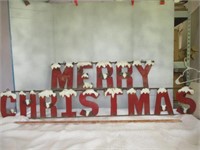 MERRY CHRISTMAS Metal Art Welded 2pc Sign