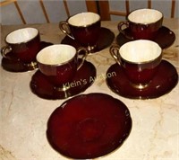 Teacups & Saucers Carlton Ware 11pcs art deco