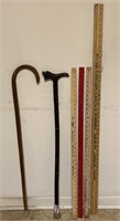 Vintage walking  canes/yardsticks