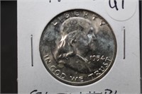 1954-D Uncirculated Franklin Silver Half Dollar