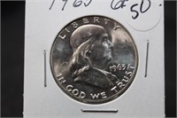 1963 Uncirculated Franklin Silver Half Dollar