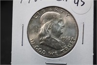 1963 Uncirculated Franklin Silver Half Dollar