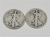 1934 S Silver Walking Liberty Half Dollar Coins