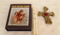 Ceramic Palm Prayer Cross in Box