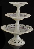 KPM reticulated 3 tier porcelain compote