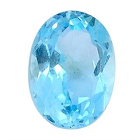 Natural 10.15ct Oval Faceted Blue Topaz Gemstone