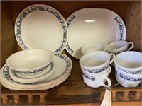 Blue and White Correlle Dishes & Pyrex Cups