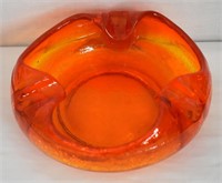 Vintage Art Glass Ashtray - 7"