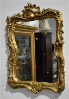 Ornate Gold Gilt Wall Mirror - 22"h x 15"w