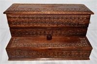 Vintage Carved Writing Box