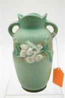 Roseville Green Gardenia Double Handled Vase