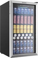 Euhomy Beverage Cooler  Mini Fridge with Glass Doo